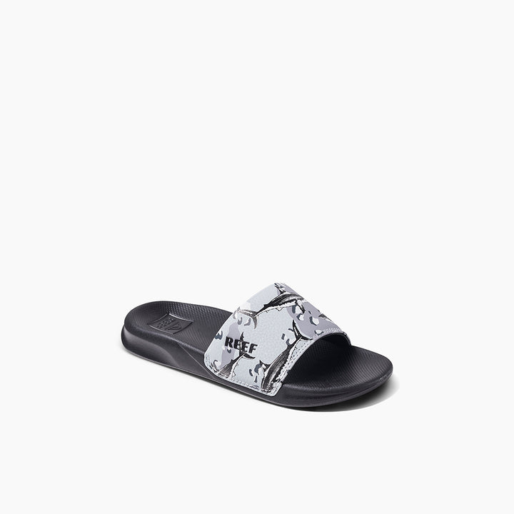 Kids One Slide Gray Camo Shark