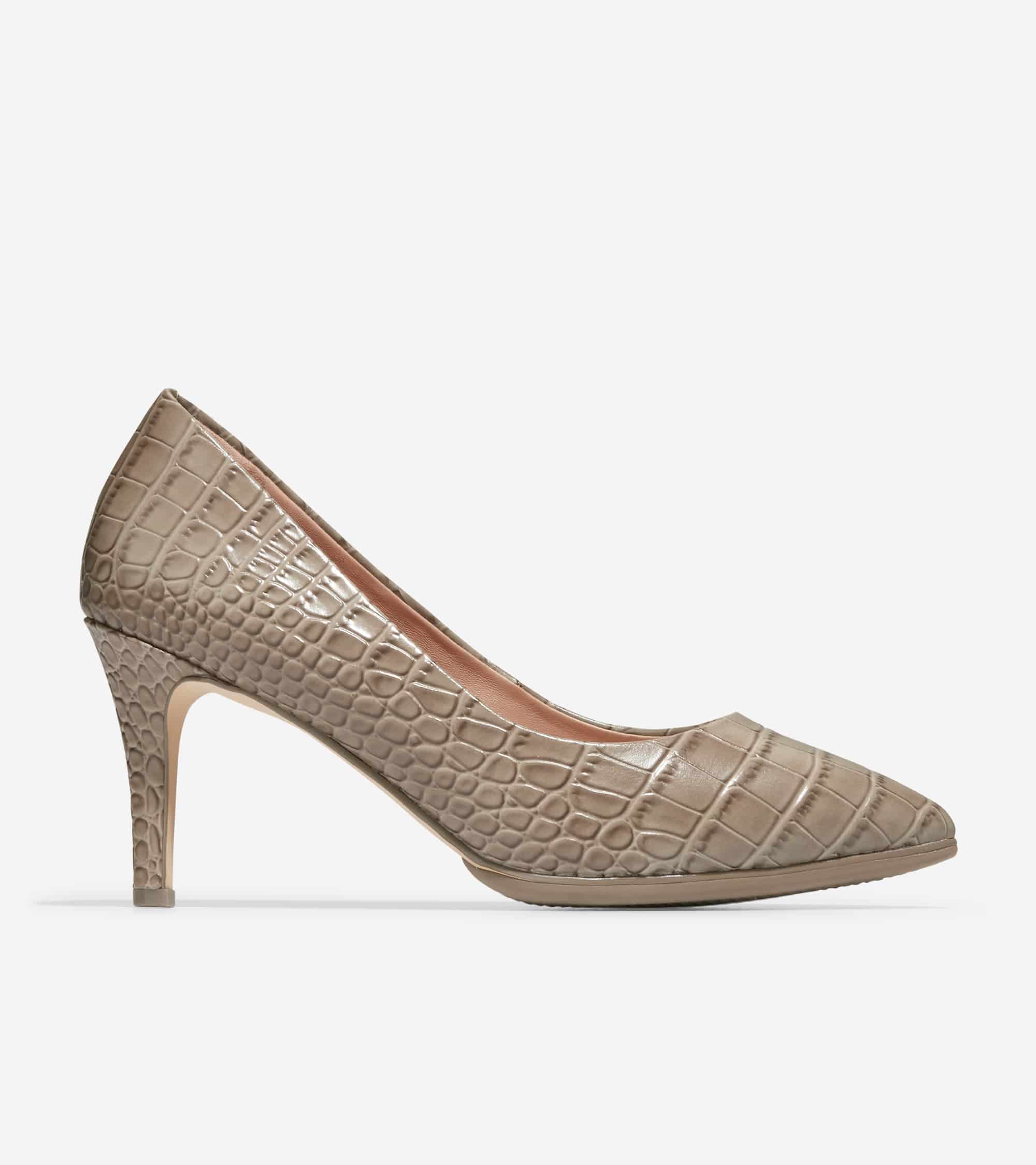 Cole Haan Grand Ambition Pump (75mm) Irish Coffee Croc Prt Ltr | 11 ...